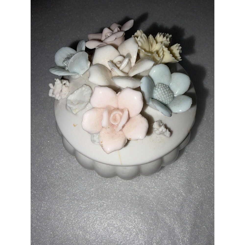 Vintage Lenwile Ardalt Japan China Hand Painted Verithin Porcelain Trinket Box